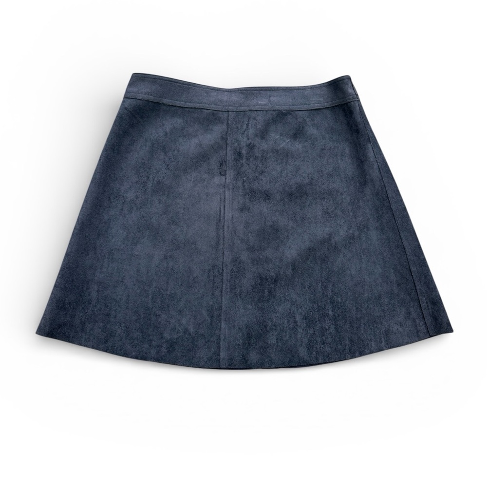 Faux Suede Mini Skirt Button Closure A-Line Size Small - Picture 5 of 5